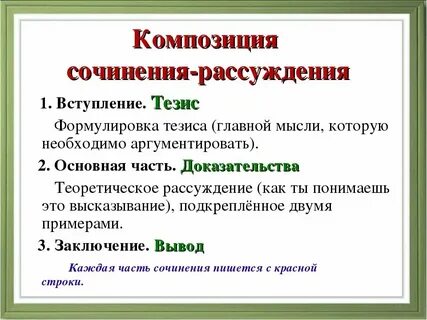 Виды текста рассуждения 7 класс конспект урока
