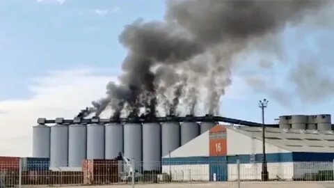 Пожар есильским элеватора