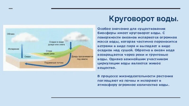 Круговорот воды в природе схема 11 класс биология. Биосфера круговорот воды в биосфере. Факты о круговороте воды. Круговорот воды в биосфере схема. Огромная масса воды