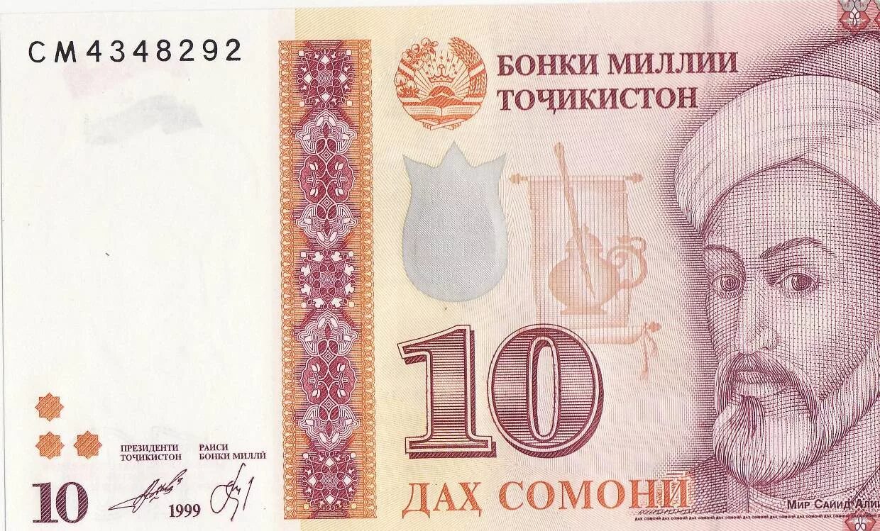 Таджикские 10 рублей. Сомони. 500 Сомони. Купюра в СТО Сомони. 10 Сомони.