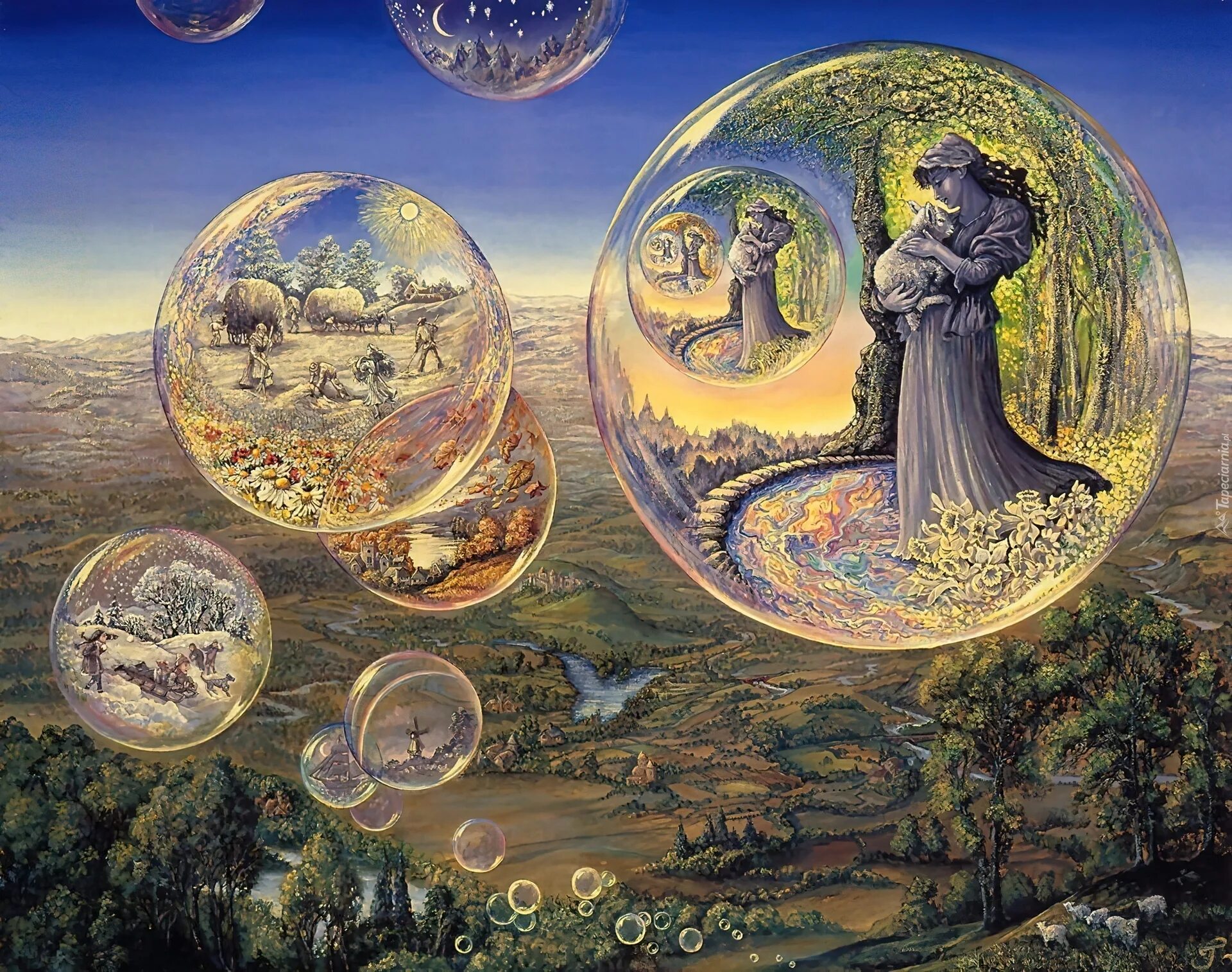 Физический и материальный мир. Картины Жозефины Уолл пузыри.