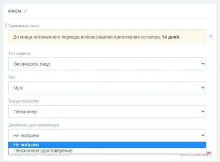 Зависимые поля