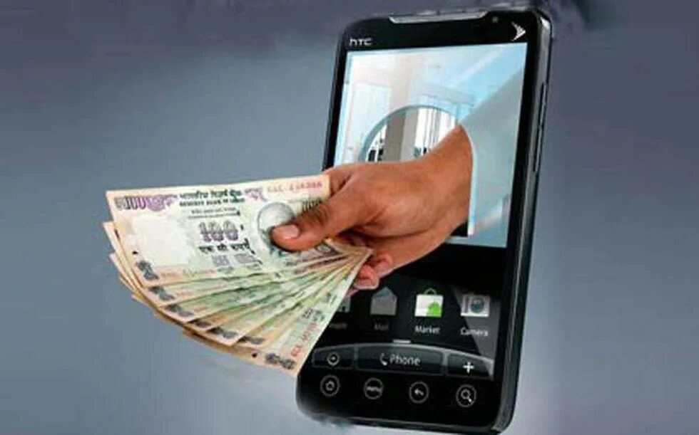 Financial transactions. Money transaction. Mobile Banking in your Pocket. Money transfer percent.