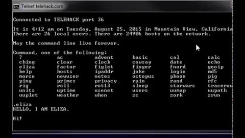 Window telnet