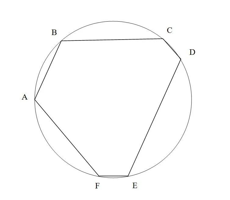 Шестиугольник со сторонами abcdef. Шестиугольник. Шестигранник в круге. Шестиугольник вписанный в окружность. Шестигранник вписанный в окружность.