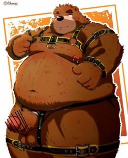 absurd res, censored, hi res, 2023, anthro, balls, bear, belly, big belly, ...