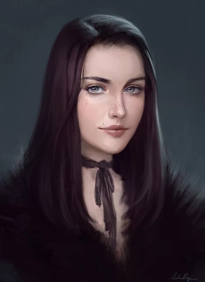 With long dark hair. Лианна Старк арт. Эшара Дейн. Лианна Старк арт фэнтези. Эшара Дейн арт.