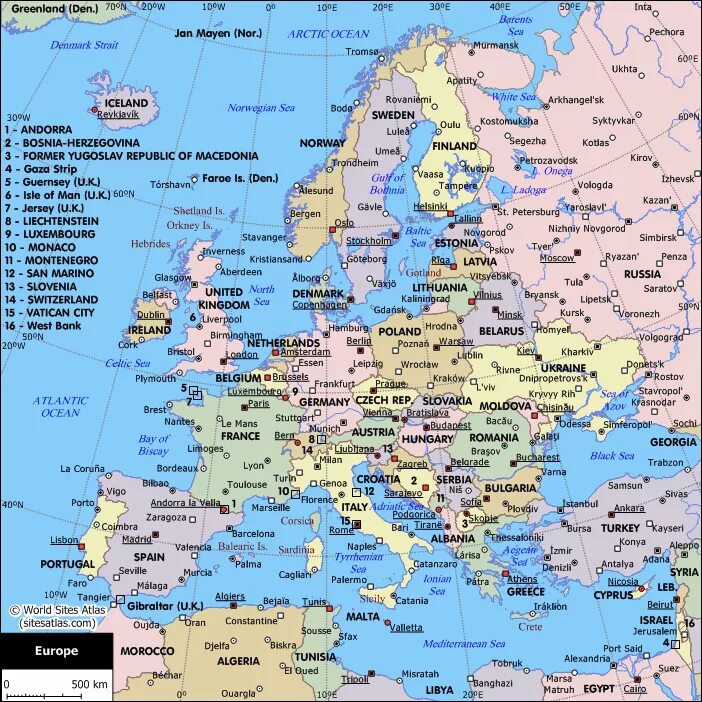 Западная Европа политическая карта страны и столицы. Политическая карта Европы со столицами. Карта современной Западной Европы с городами. Карта Европы со столицами. Европейские столицы карта