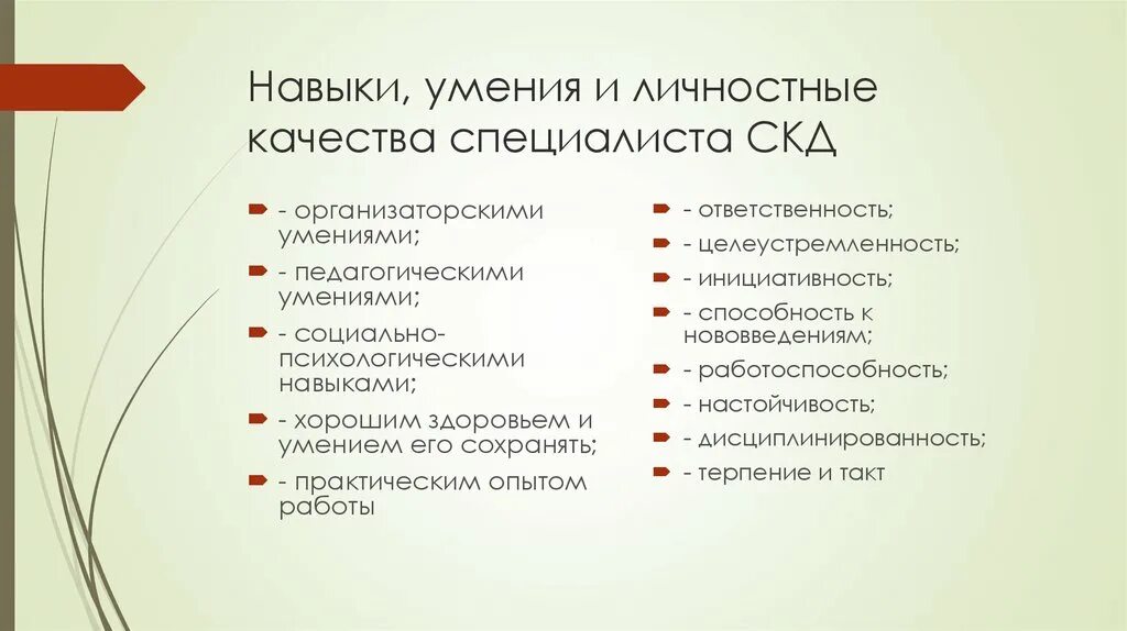 Навыки и умения список