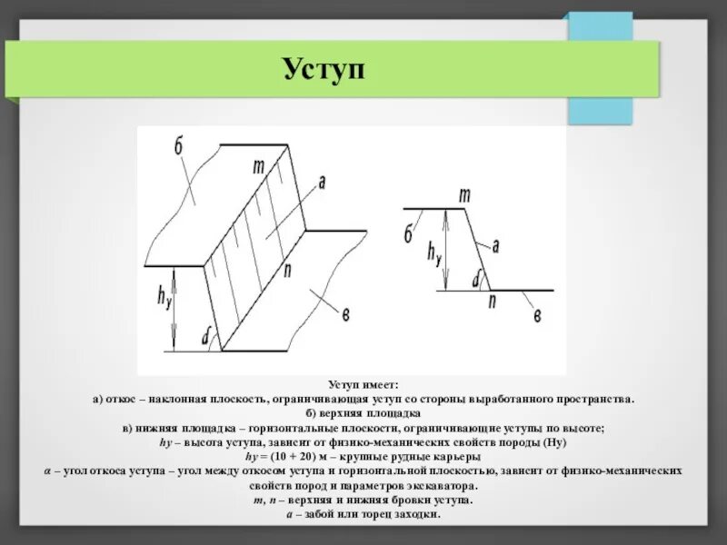 Уступ карьера. Высота уступа. Уступ в карьере. Откос уступа. Бровка естественного откоса