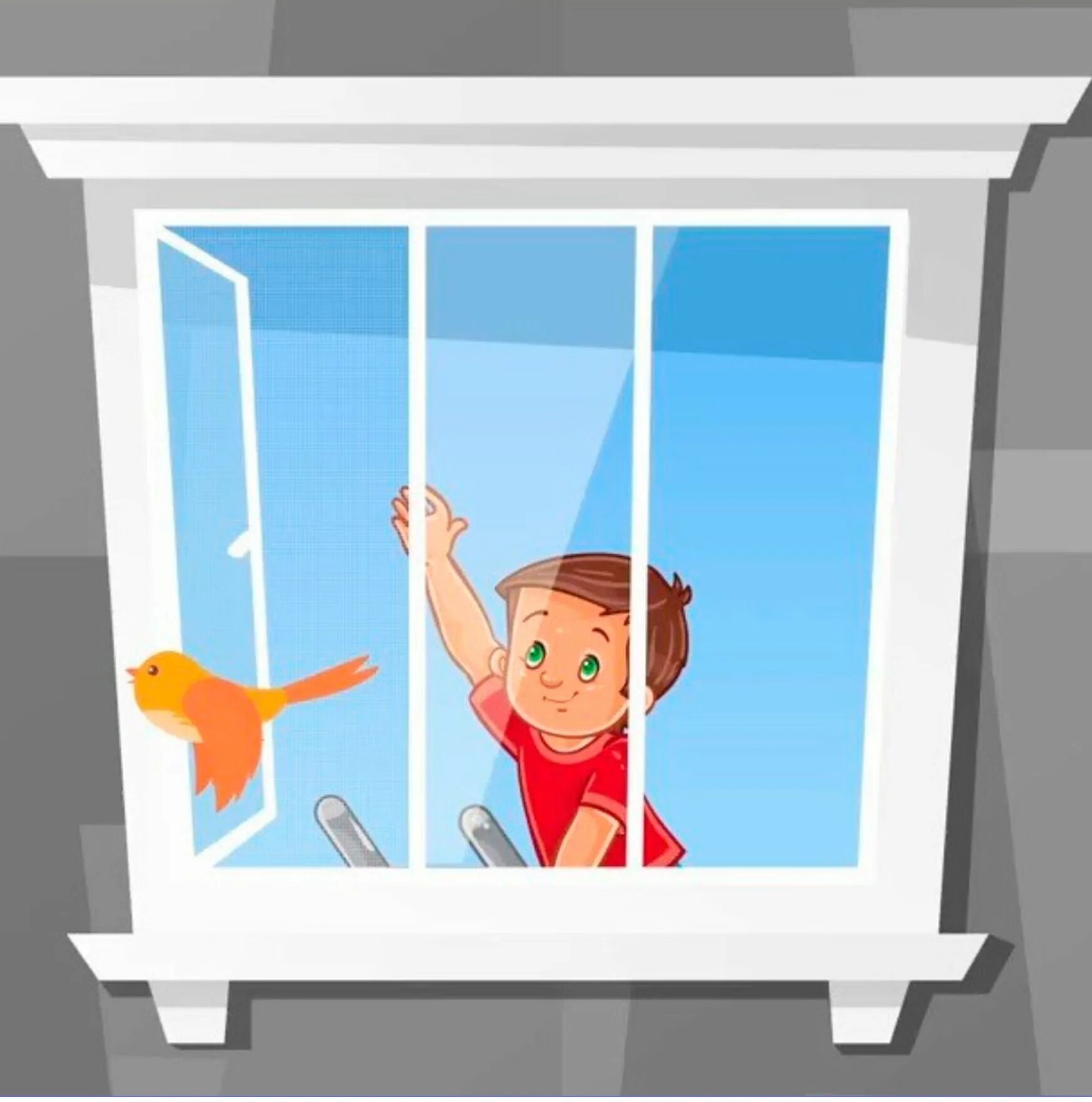 Безопасные окна для детей. Открытое окно. Ребенок у окна. Окно мультяшная. Окно иллюстрация.