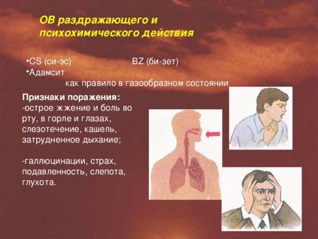 Признаки эс. Ов психохимического действия симптомы отравления. Химическое оружие психохимического действия. Ов раздражающего действия признаки поражения. Отправляющие вещества психо химмического действия.