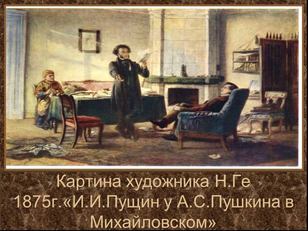 Пушкин в селе Михайловском (Пущин у Пушкина). Художник н.н. ге. 1875 Г.. Н Н ге Пушкин в селе Михайловском. Картина н н ге а с Пушкин в селе Михайловском.