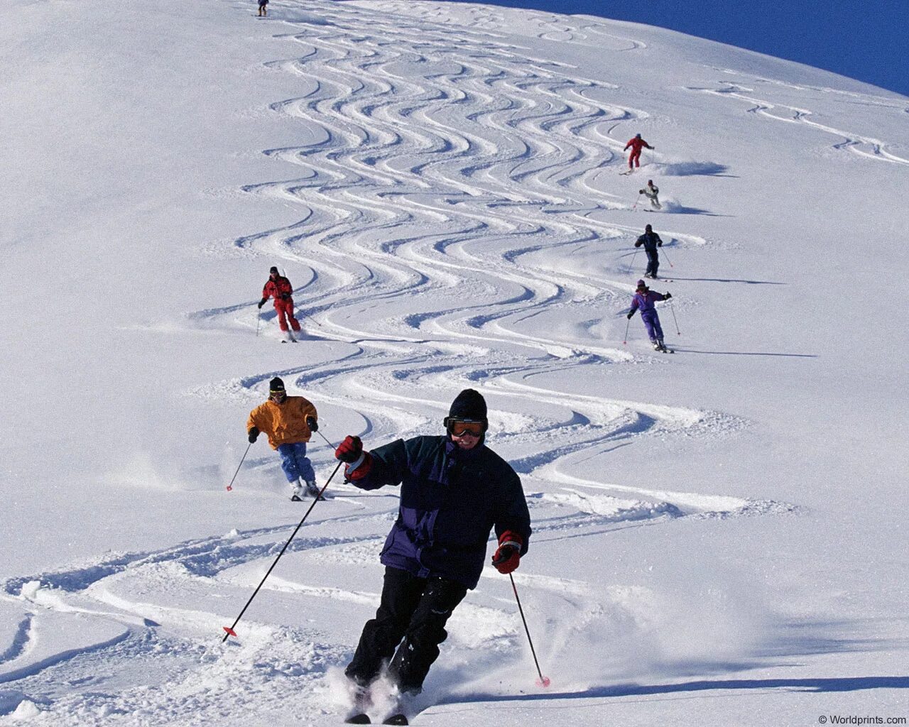 Лыжники с высоты