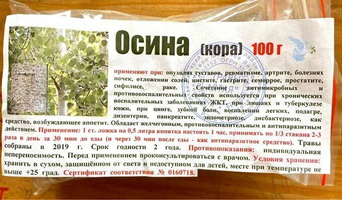 Фитотерапевт плесовских осина. Отвар коры осины. Настой из коры осины.