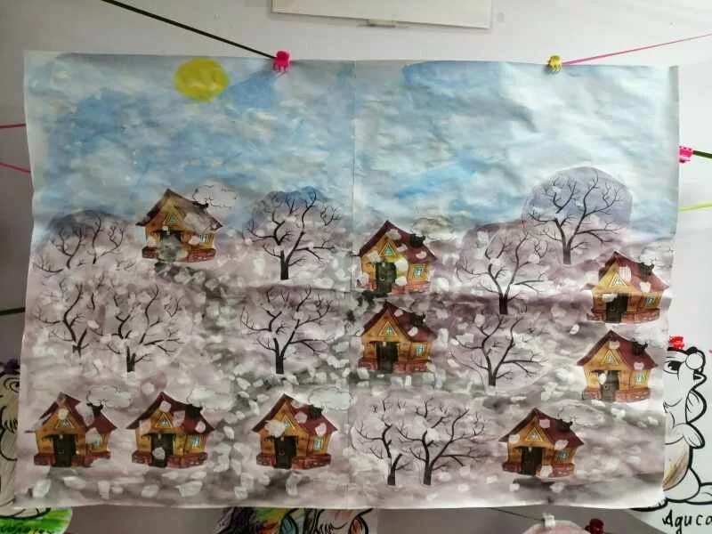 Коллективная работа зима. Зимние работы в детском саду. коллективная работа пейзаж. зимняя коллективная детская работа. зимний пейзаж коллективная работа в детском саду.