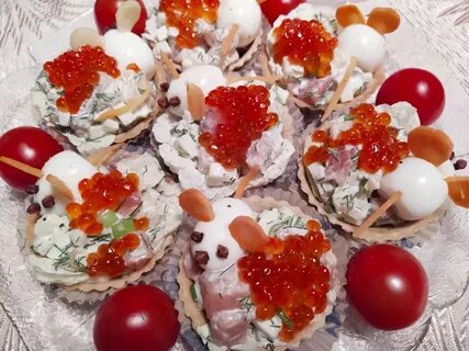 Новогодний салат в тарталетках
