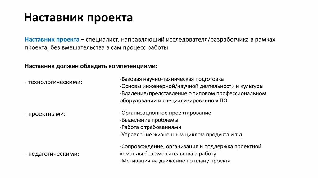 Вакансия наставник. Функционал наставника проекта. Проект наставник. Проектный наставник это. Роль наставника в проекте.