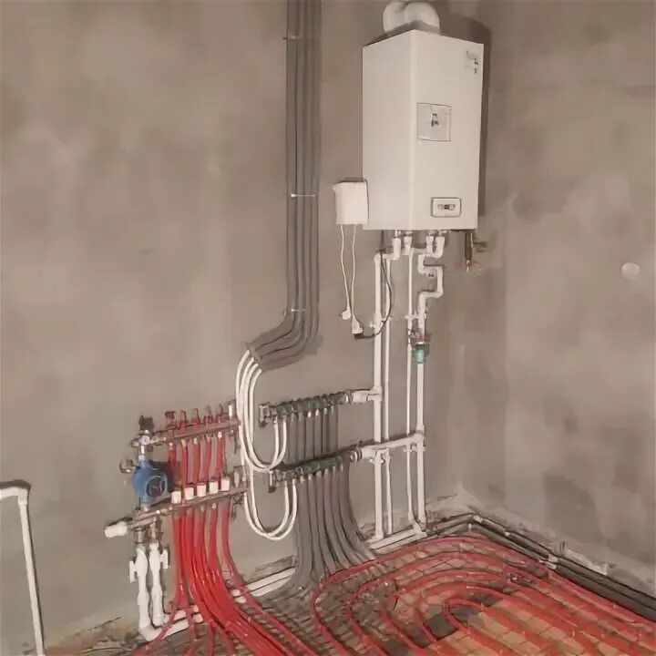 Монтаж котла водяных полах