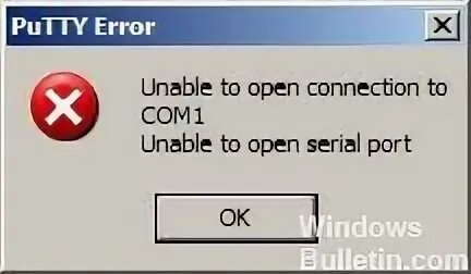 Ошибка последовательного порта 3. Unable to open com Port (Error: 2). Unable to open com1.