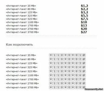 Интернет пакеты
