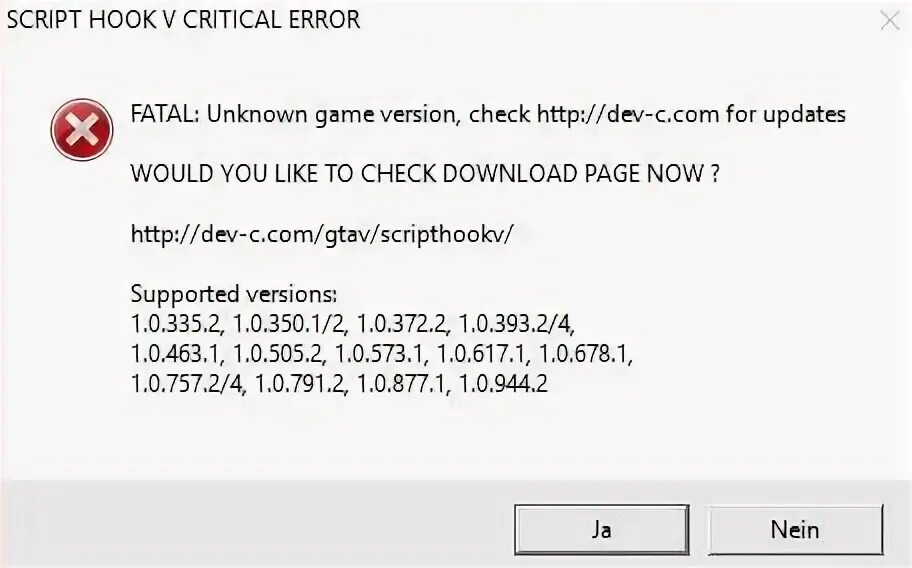 Script hook dot net. ГТА 5 script Hook v critical Error. Fatal Error Unknown game Version GTA 5. Script Hook v critical Error game Version. Скрипт хук 5 нет.