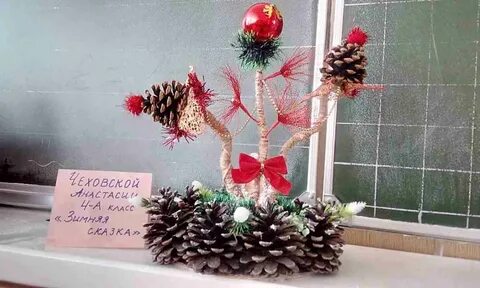 Вместо елки новогодний букет поделки