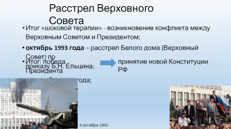 10 декабря 1993. Верховный совет РФ 1993. События октября 1993г.. События 2-4 октября 1993 года.. Конфликт Ельцина и Верховного совета.