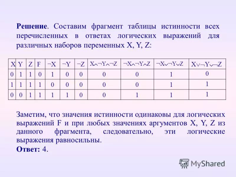 Примеры выражений таблиц истинности. Построение таблиц истинности. Составь таблицу истинности. Составить таблицу истинности для выражения x. Составить таблицу истинности для выражения x.