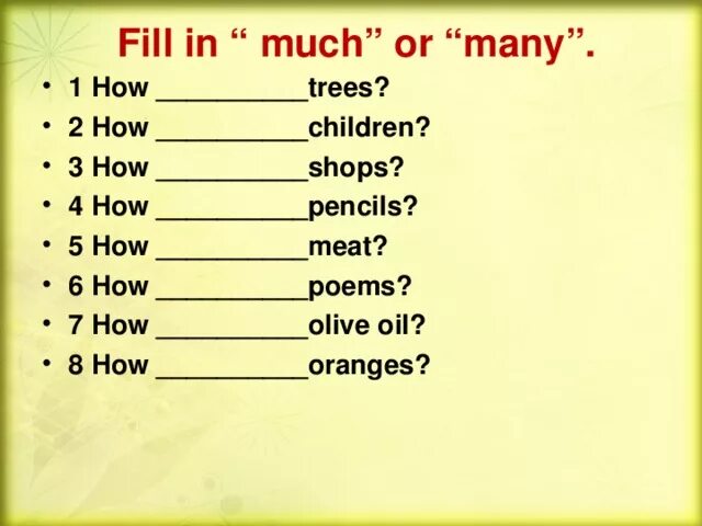 Английский язык упражнения how much how many. How many how much упражнения. Much many упражнения. How much/many задания. How much how many ответ