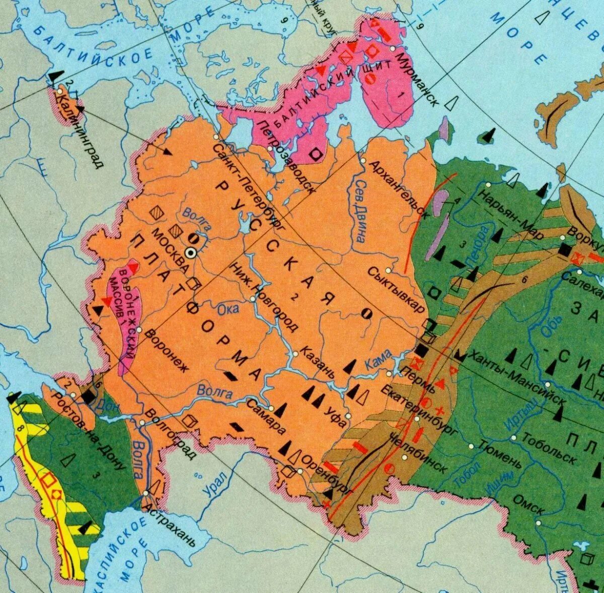 Тип русской равнины. Полезные ископаемые восточно-европейской равнины карта. русская восточно европейская равнина на карте. рельеф восточно европейской равнины на карте россии. тектоническая карта восточно европейской равнины.