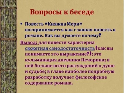 Княжна мери главная мысль
