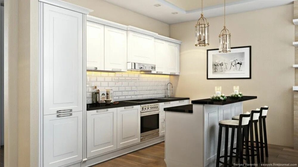 Интерьер Большой Кухни: 200+ (Фото) Современного Дизайна White kitchen design, C