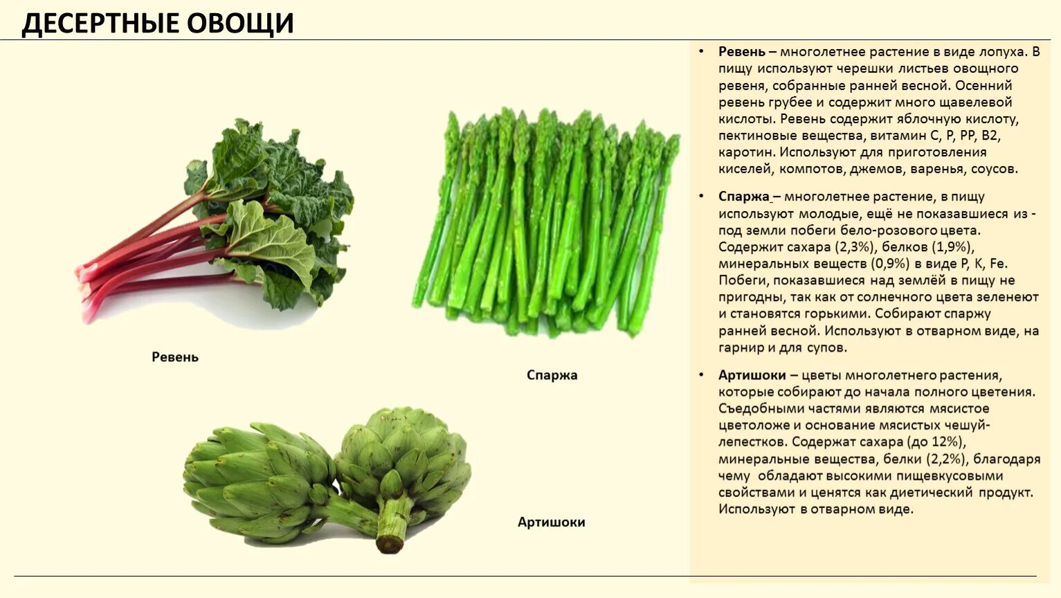 Овощ используют для приготовления. Ревень спаржа артишок. Десертные овощи. Растения которые употребляют в пищу. Овощи овощные растения.