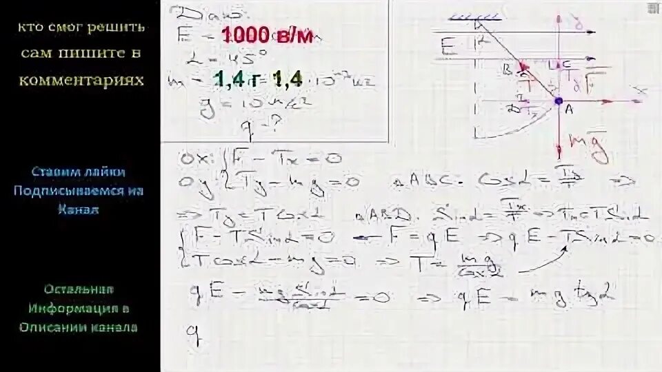 В горизонтальном электрическом поле напряженностью 1000