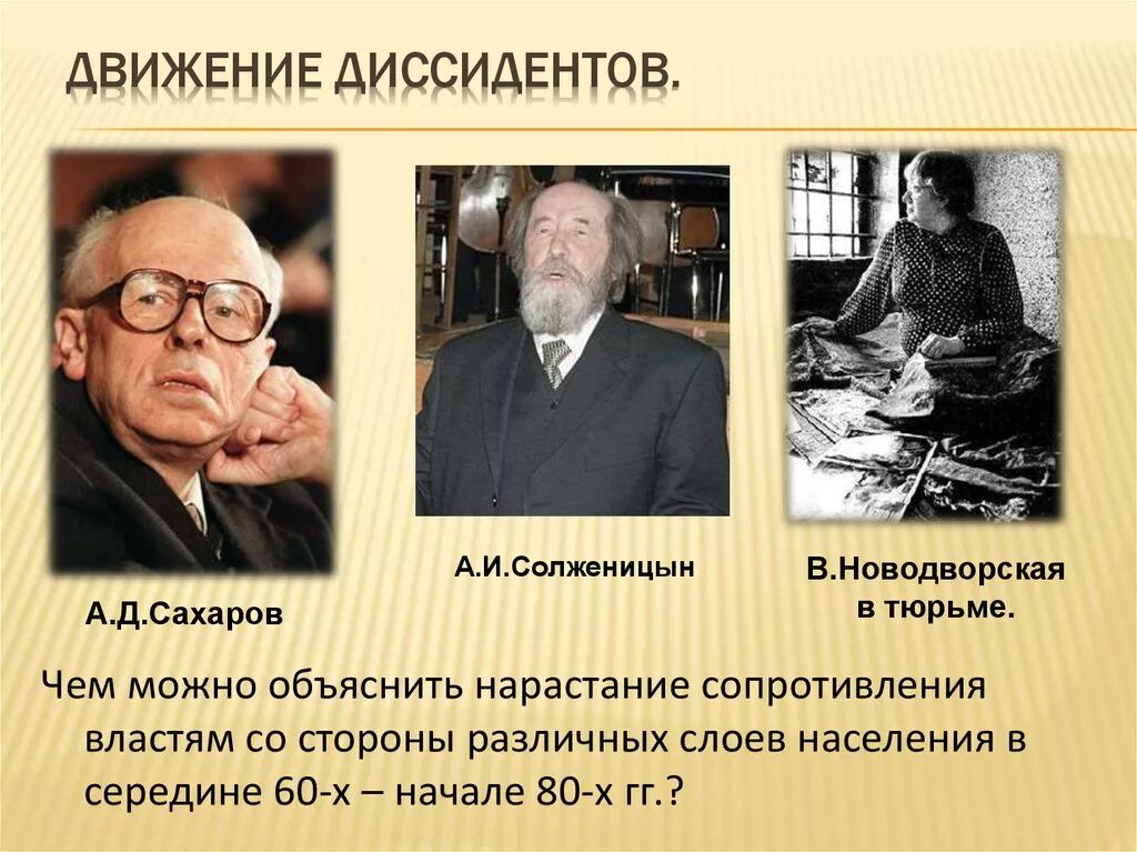 Диссиденты 1960. Сахаров и Солженицын диссиденты. Диссидентское движение. А.И. Солженицын. А.Д. Сахаров.. Диссидентское движение в СССР. Сахаров диссидентское движение.