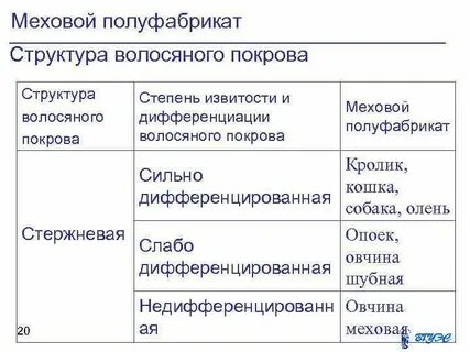 Классификация полуфабрикатов