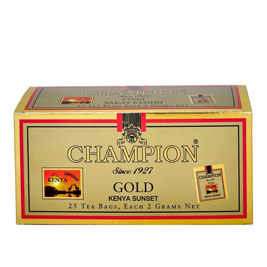 Чай черный Champion Gold Kenya Sunset 100гр. Чай чемпион Кения Голд. Чай Champion Gold 25 пакетиков. Чай Champion Gold Kenya 100.