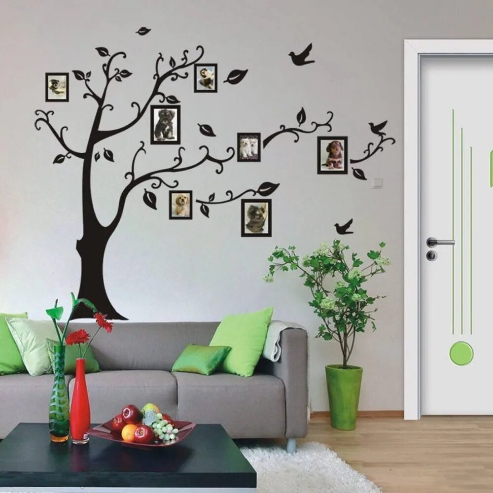 Купить декоративную наклейку. Декоративные украшения на стену. Дерево на стене. Наклейки на стену. Декор стен деревом.