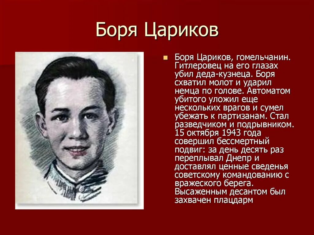 Боря Цариков Пионер герой. Дети-герои Великой Отечественной войны 1941-1945 Боря Цариков. Дети герои ВОВ Боря Цариков. Пионеры герои подвиги кратко