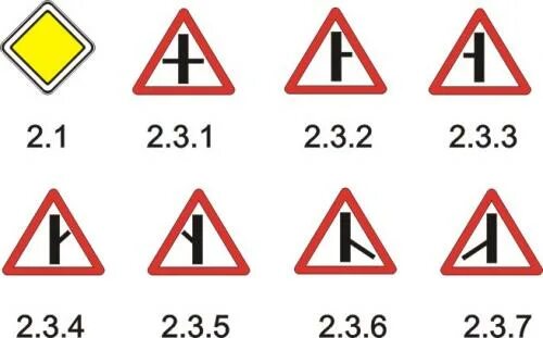 Дорожные знаки 1.11. Знак 2.3.1 Главная дорога. Знак дорожный 2.1 "Главная дорога" (Тип а, 2 типоразмер). 2.1, 2.3.1 - 2.3.7 Или 5.1 знаки. Знаки Главная дорога 2.1 2.3.1 2.3.7.