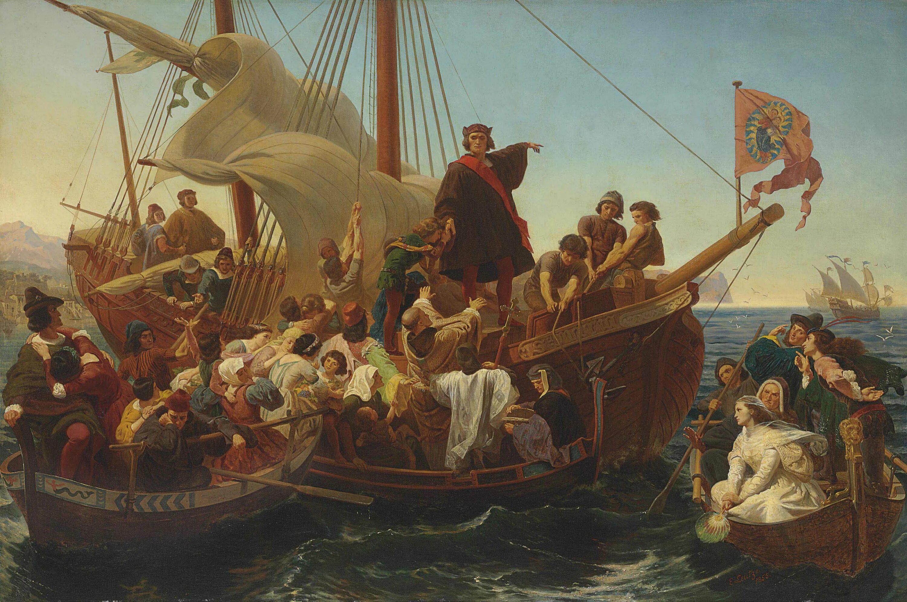 Первое прибытие в америку. Экспедиция Христофора Колумба 1492.