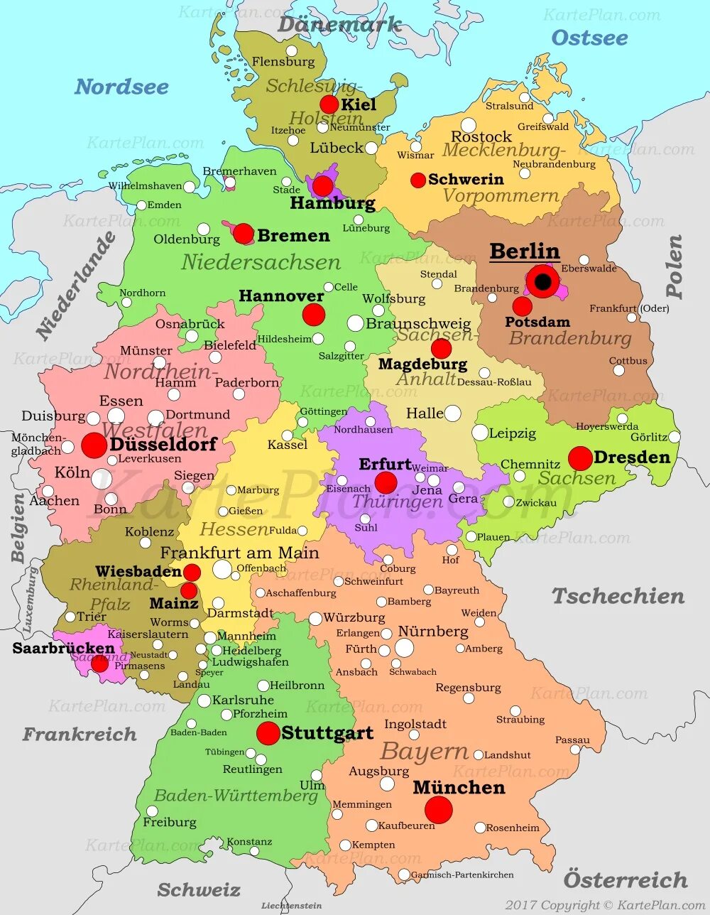 Карта ФРГ на немецком языке. Карта Германии Bundesländer. Карта Германии на немецком языке. Германские земли. Карта германии с городами на русском подробная