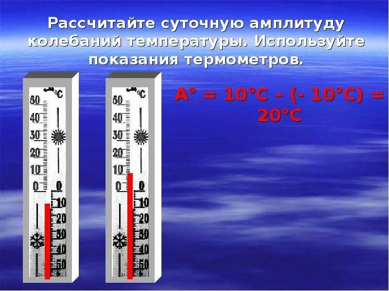 Амплитуда колебаний температуры. Вычислите амплитуду колебания температур. Как рассчитать суточную амплитуду температур. Амплитуда колебаний температуры воздуха. Определить амплитуду колебания температур в течение