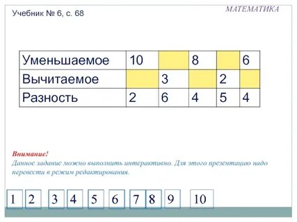 Уменьшаемое вычитаемое разность примеры