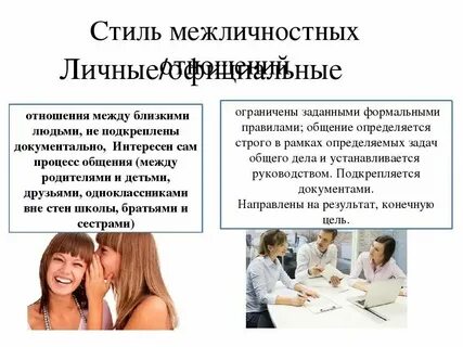 Личные отношения складываются на основе