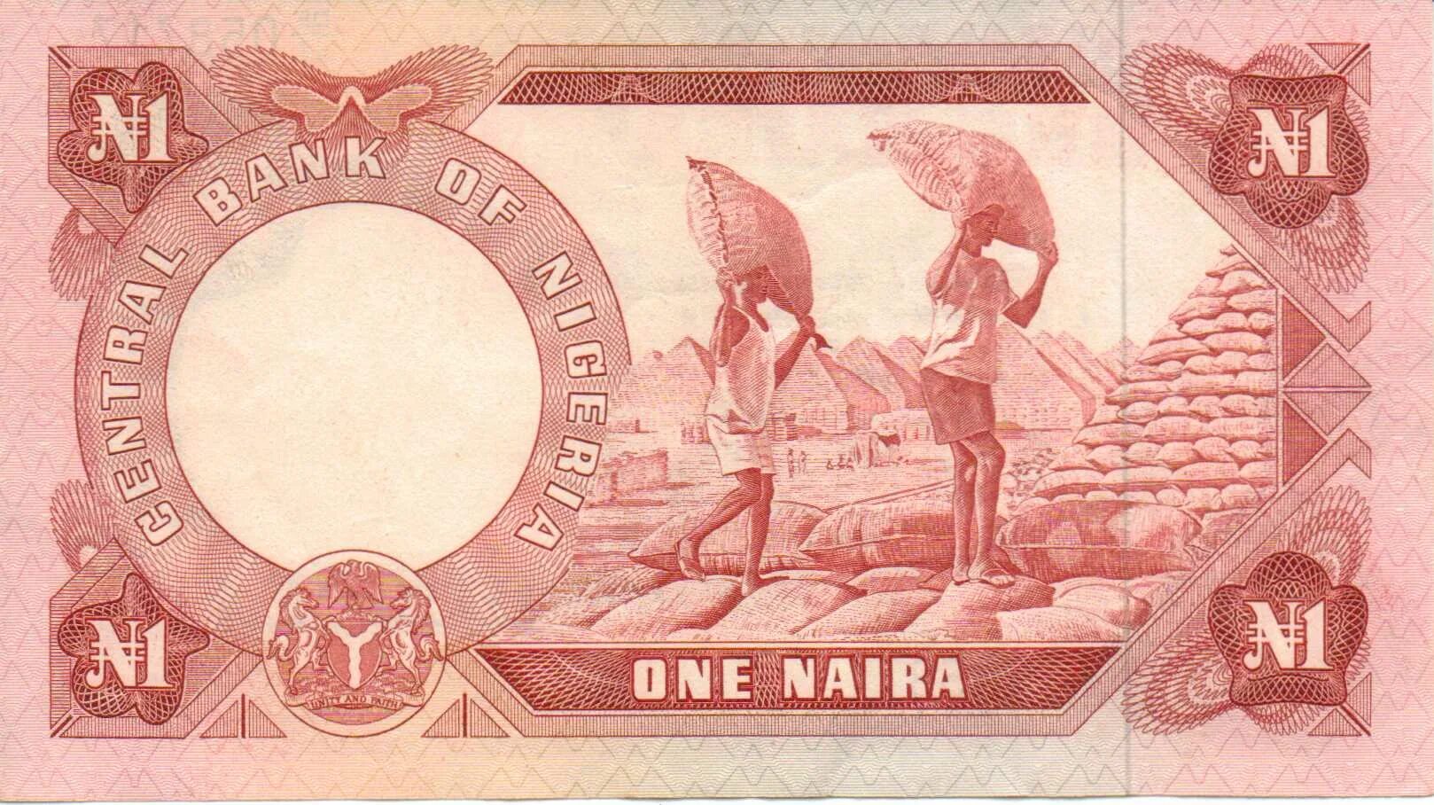 Денежные купюры стран. Banknote Нигерия , 1 Наира. Бумажные деньги. Купюры разных стран.