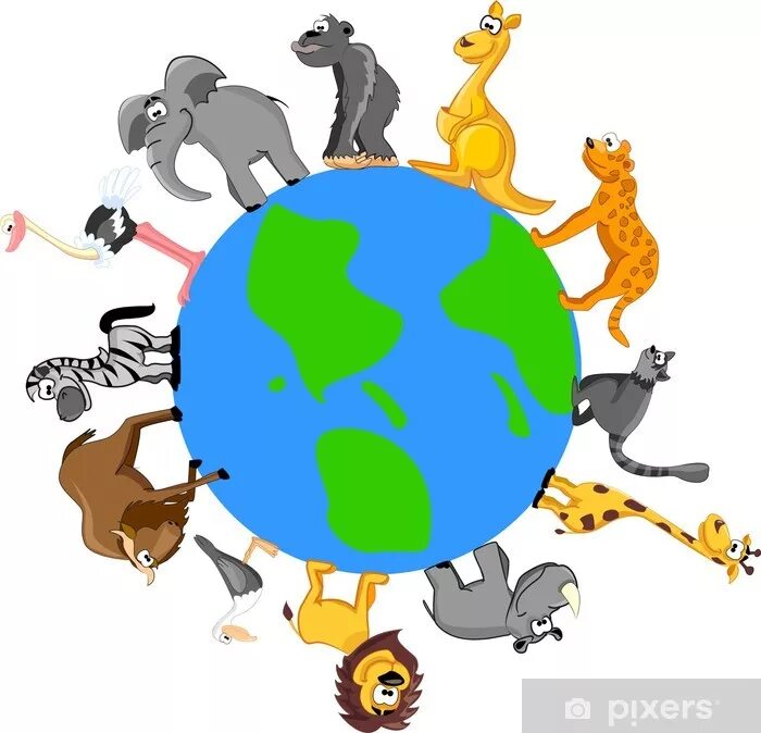 Глобус с животными для детей. Земной шар с животными. Животные вокруг планеты. Животные вокруг глобуса.