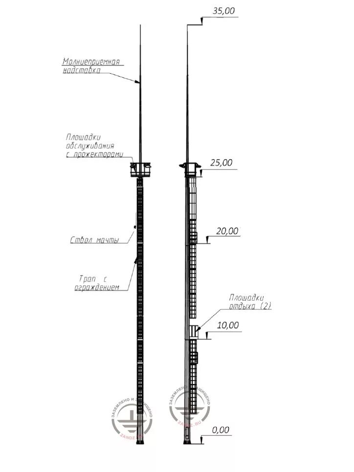Мачта молниеотвода 35 метров. Молниеотвод граненый конический МОГК-25 крои.см.3658. Молниеотвод на опору св110. ZANDZ ZZ-205-103 тросовая молниезащита. Опоры молниеотводов