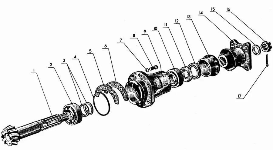 Втулка переднего моста МТЗ 82. Редуктор переднего моста МТЗ 82.1. Стакан переднего моста МТЗ 82. Хвостовик редуктора переднего моста МТЗ 82. Каталог запчастей переднего моста мтз